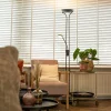 Moderne Stehlampe schwarz mit Leselampe inkl. LED dunkel bis warm - Diva