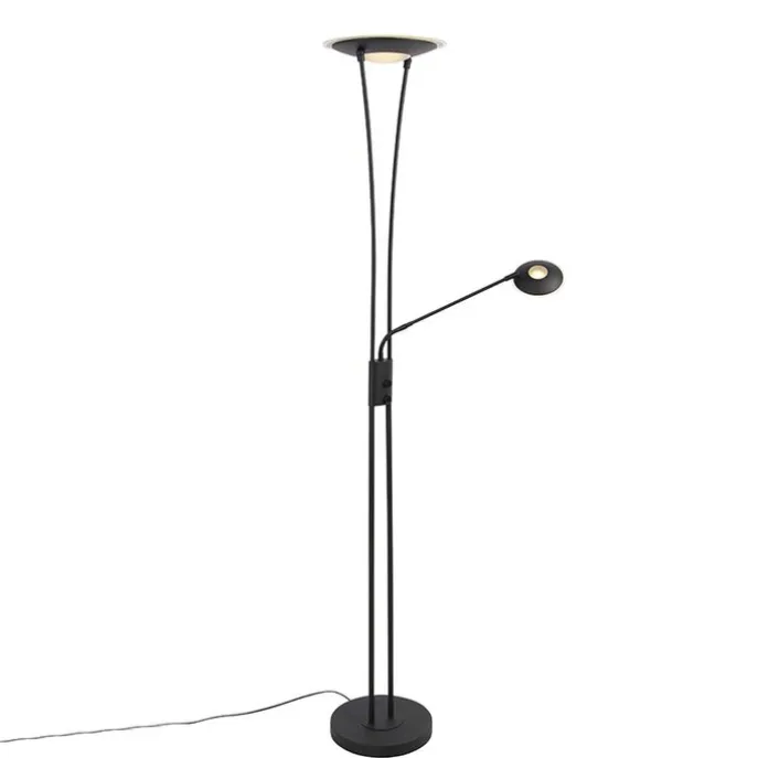 Moderne Stehlampe schwarz inkl. LED mit Lesearm - Ibiza