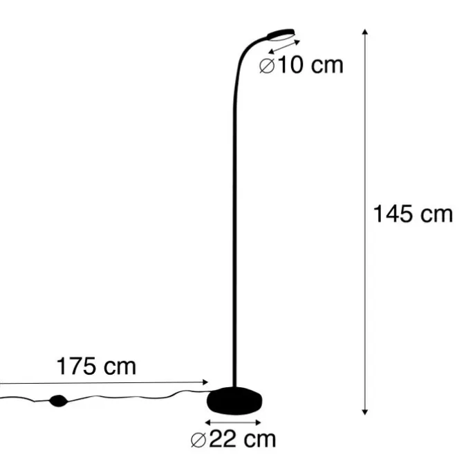 Moderne Stehlampe schwarz inkl. LED - Trax