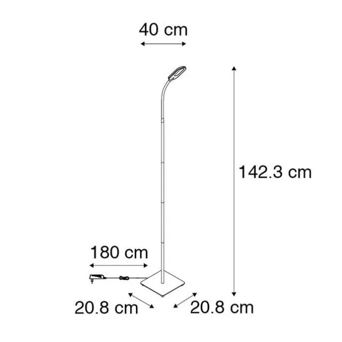 Moderne Stehlampe schwarz inkl. LED 4-stufig dimmbar - Botot