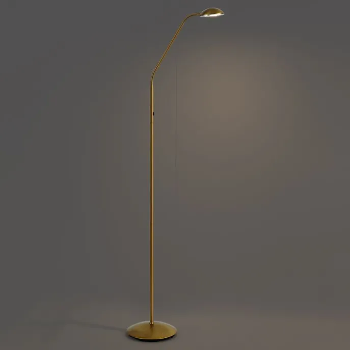 Moderne Stehleuchte Messing inkl. LED 3-Stufen-Dimmbar Wiederaufladbar - Waldorf