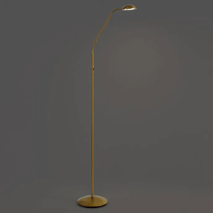 Moderne Stehleuchte Messing inkl. LED 3-Stufen-Dimmbar Wiederaufladbar - Waldorf