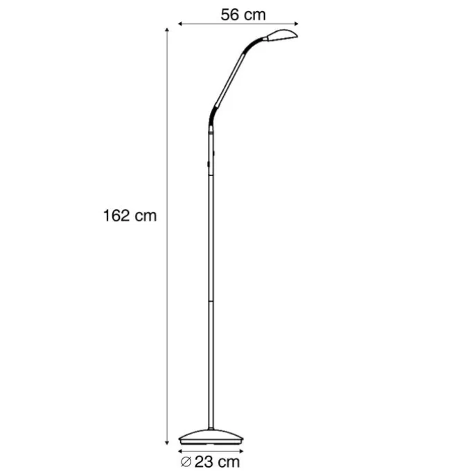 Moderne Stehleuchte Messing inkl. LED 3-Stufen-Dimmbar Wiederaufladbar - Waldorf