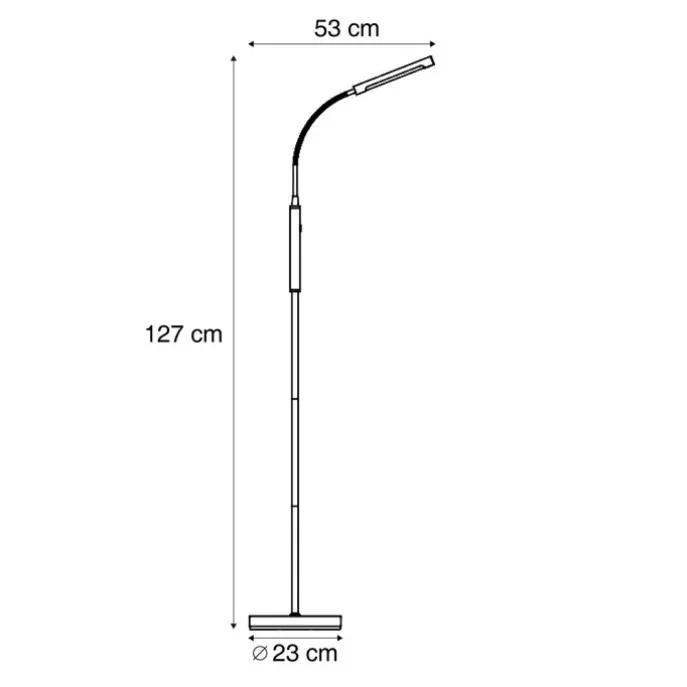 Moderne Stehleuchte schwarz inkl. LED 3-Stufen-Dimmbar Wiederaufladbar - Statler