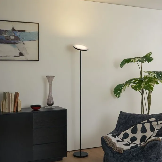 Moderne Stehleuchte Schwarz inkl. LED Dimmbar RGB mit Fernbedienung - Sjors