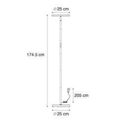 Moderne Stehleuchte Schwarz inkl. LED Dimmbar RGB mit Fernbedienung - Sjors