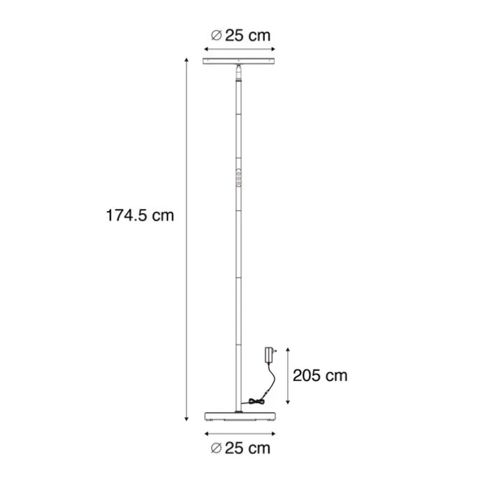 Moderne Stehleuchte Schwarz inkl. LED Dimmbar RGB mit Fernbedienung - Sjors