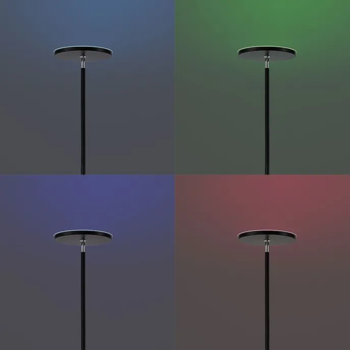 Moderne Stehleuchte Schwarz inkl. LED Dimmbar RGB mit Fernbedienung - Sjors
