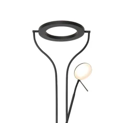 Moderne Stehleuchte schwarz mit Lesearm inkl. LED und Dimmer - Divo
