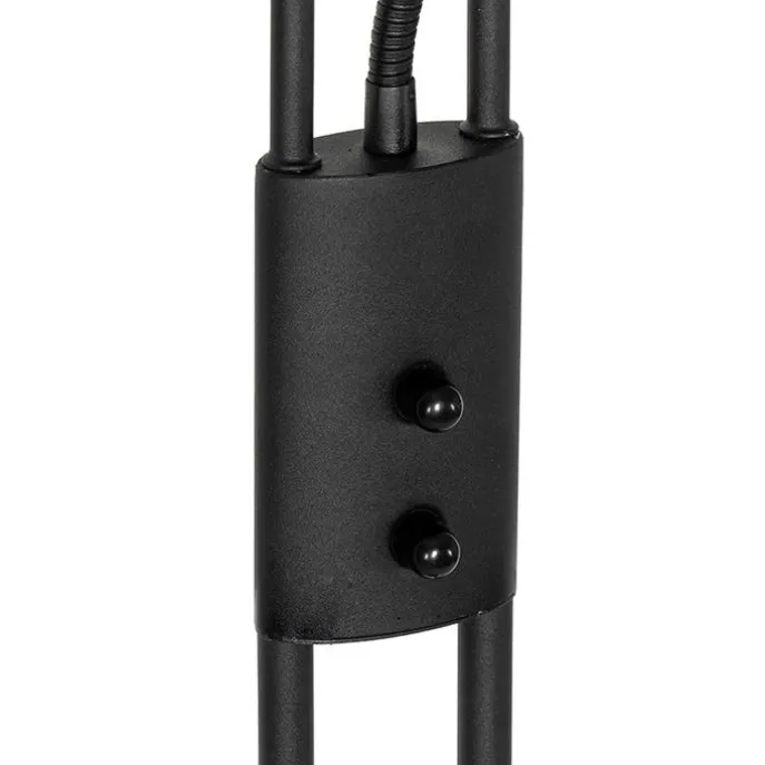 Moderne Stehleuchte schwarz mit Lesearm inkl. LED und Dimmer - Divo