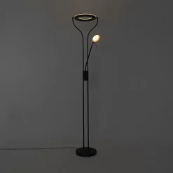 Moderne Stehleuchte schwarz mit Lesearm inkl. LED und Dimmer - Divo