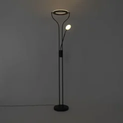 Moderne Stehleuchte schwarz mit Lesearm inkl. LED und Dimmer - Divo