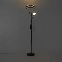 Moderne Stehleuchte schwarz mit Lesearm inkl. LED und Dimmer - Divo