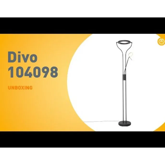 Moderne Stehleuchte schwarz mit Lesearm inkl. LED und Dimmer - Divo