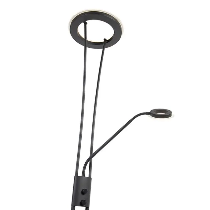 Moderne Stehleuchte schwarz inkl. LED mit Lesearm - Divine