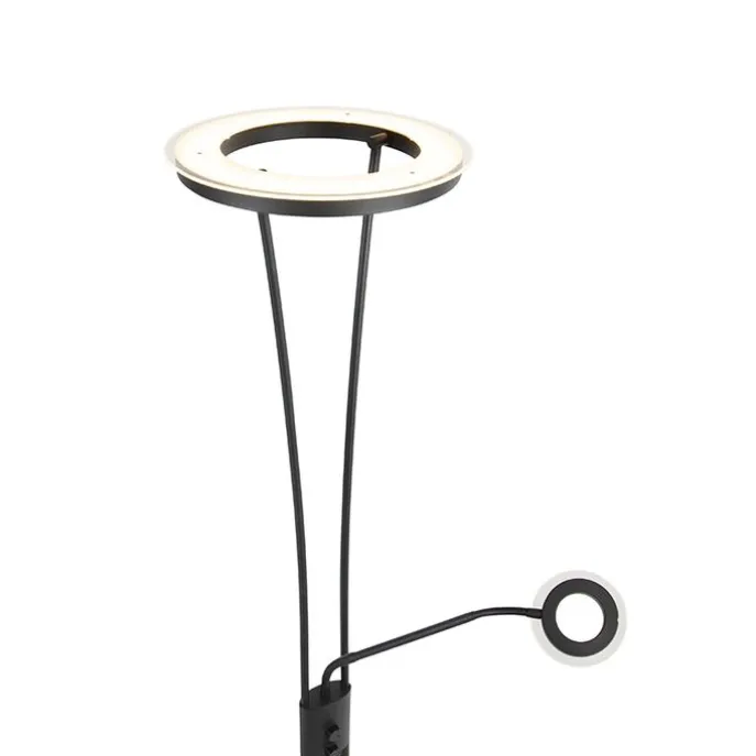 Moderne Stehleuchte schwarz inkl. LED mit Lesearm - Divine