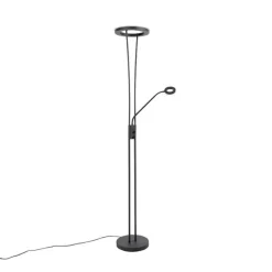 Moderne Stehleuchte schwarz inkl. LED mit Lesearm - Divine
