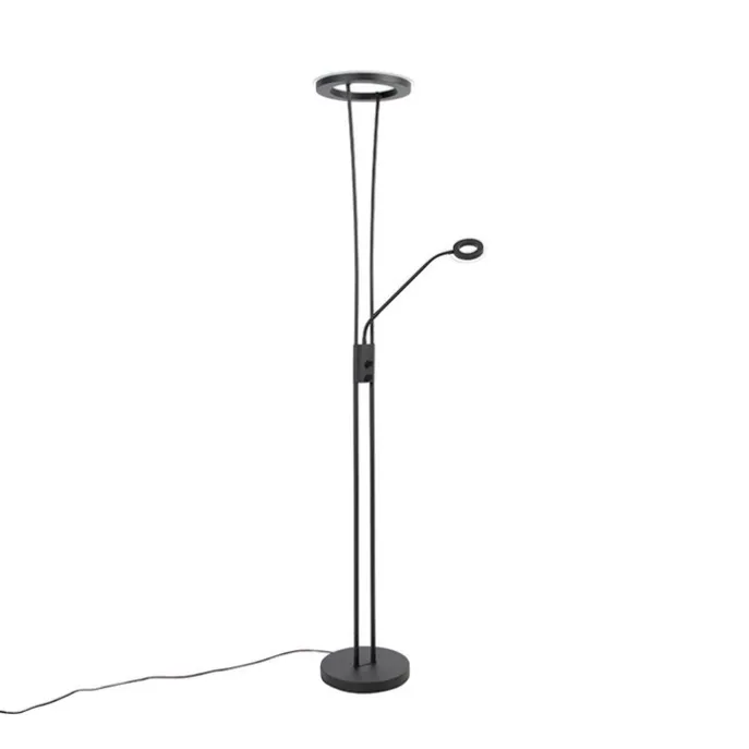 Moderne Stehleuchte schwarz inkl. LED mit Lesearm - Divine