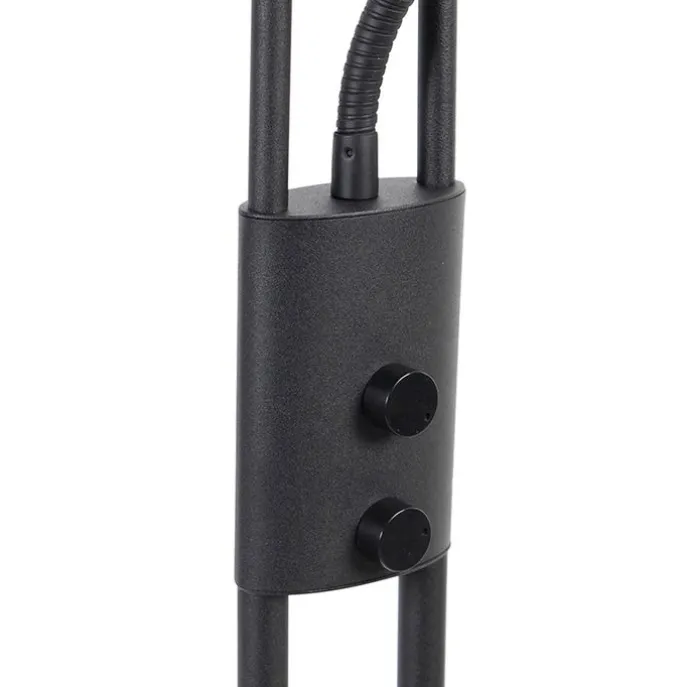 Moderne Stehleuchte schwarz inkl. LED mit Lesearm - Divine