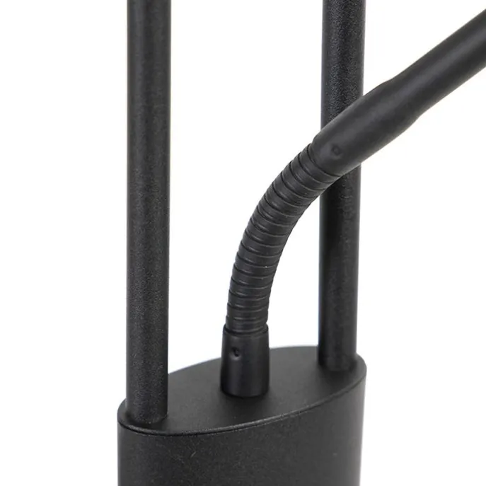 Moderne Stehleuchte schwarz inkl. LED mit Lesearm - Divine