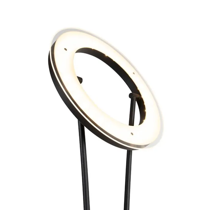 Moderne Stehleuchte schwarz inkl. LED mit Lesearm - Divine