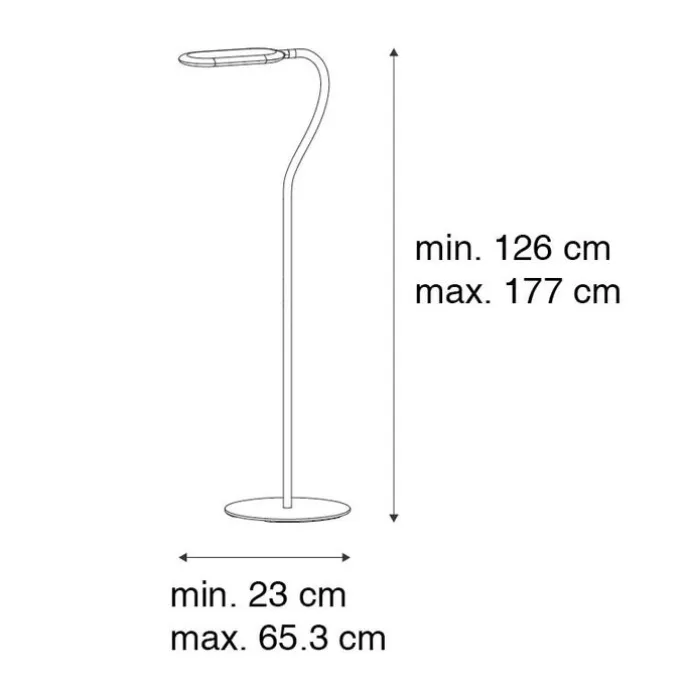 Moderne Stehleuchte schwarz dimmbar inkl. LED - Kiril