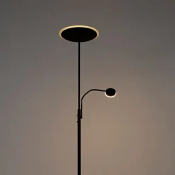 Moderne Stehleuchte schwarz inkl. LED mit Fernbedienung und Lesearm - Strela