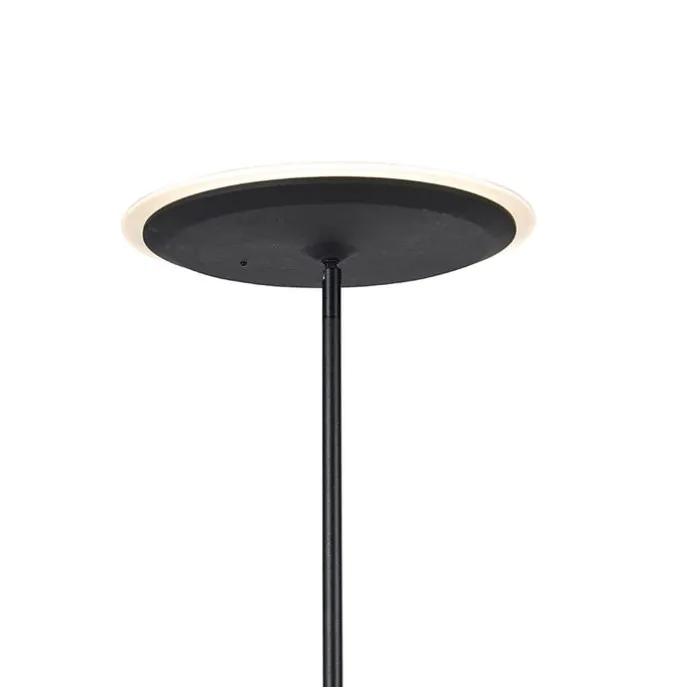 Moderne Stehleuchte schwarz inkl. LED mit Fernbedienung und Lesearm - Strela