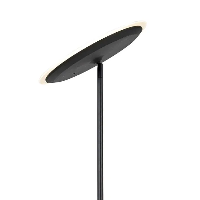 Moderne Stehleuchte schwarz inkl. LED mit Fernbedienung und Lesearm - Strela