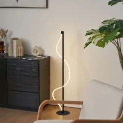 Moderne Stehleuchte Schwarz inkl. LED 3-Stufen-Dimmbar - Twirl