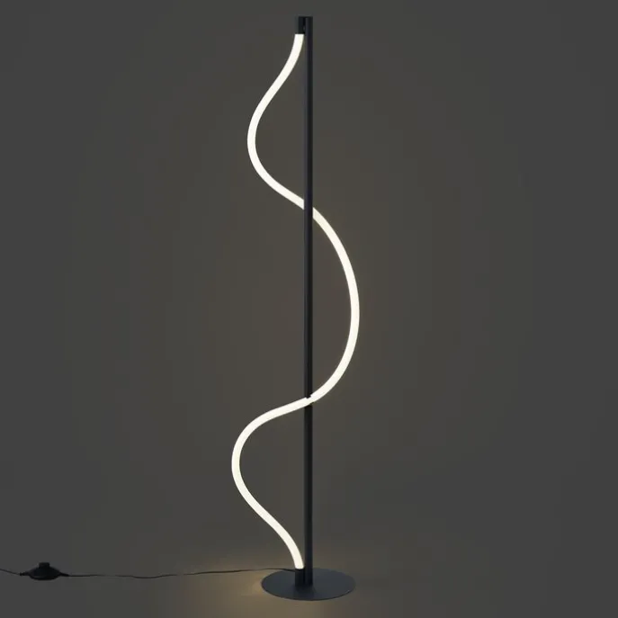 Moderne Stehleuchte Schwarz inkl. LED 3-Stufen-Dimmbar - Twirl