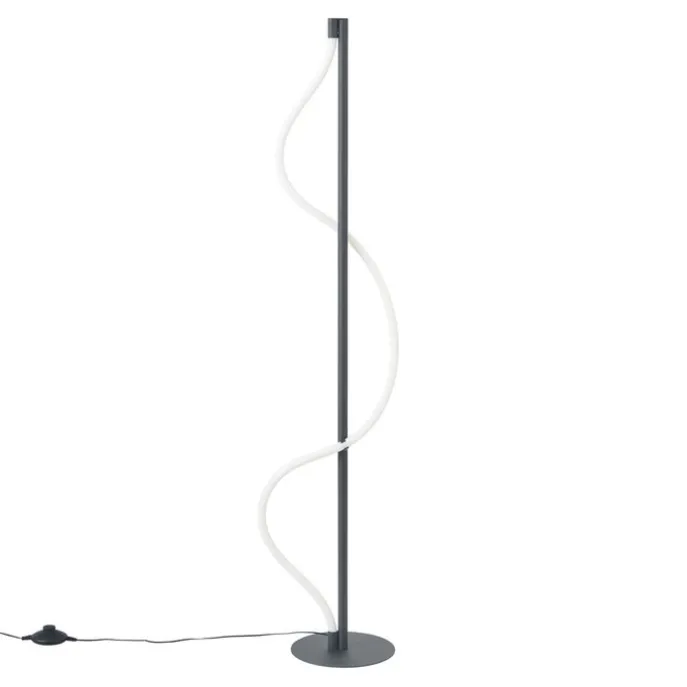 Moderne Stehleuchte Schwarz inkl. LED 3-Stufen-Dimmbar - Twirl