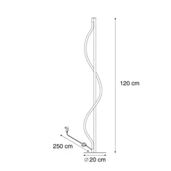 Moderne Stehleuchte Schwarz inkl. LED 3-Stufen-Dimmbar - Twirl