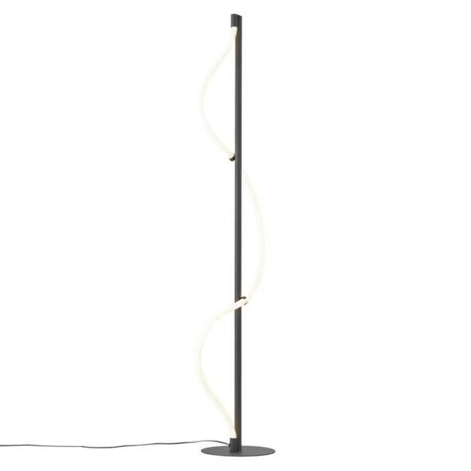 Moderne Stehleuchte Schwarz inkl. LED 3-Stufen-Dimmbar - Twirl
