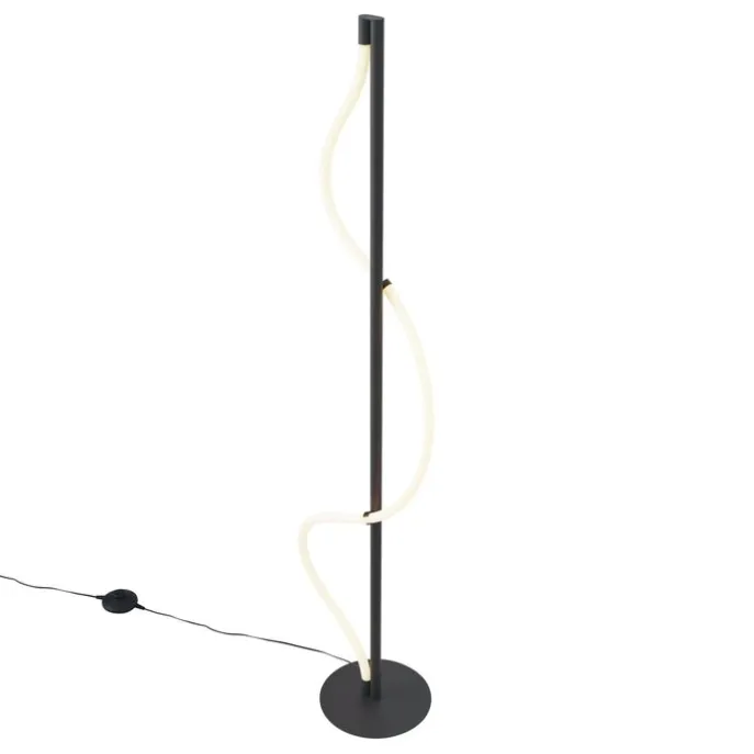 Moderne Stehleuchte Schwarz inkl. LED 3-Stufen-Dimmbar - Twirl