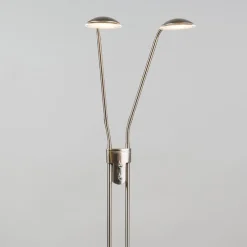 Moderne Stehleuchte Stahl mit Leselampe inkl. LED - Eva