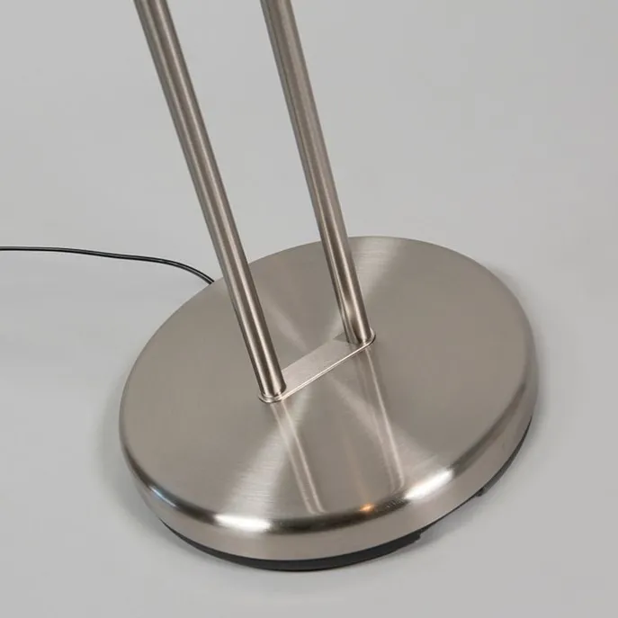 Moderne Stehleuchte Stahl mit Leselampe inkl. LED - Eva