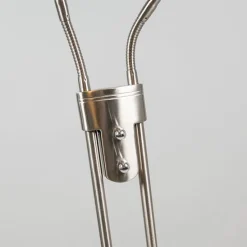 Moderne Stehleuchte Stahl mit Leselampe inkl. LED - Eva