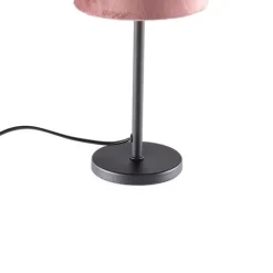 Moderne tafellamp zwart met roze kap - Lakitu
