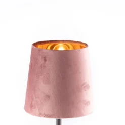 Moderne tafellamp zwart met roze kap - Lakitu