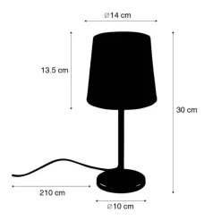 Moderne tafellamp zwart met roze kap - Lakitu