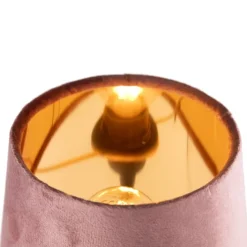 Moderne tafellamp zwart met roze kap - Lakitu