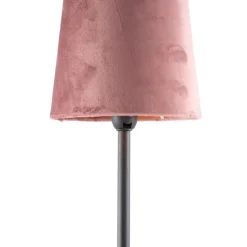 Moderne tafellamp zwart met roze kap - Lakitu