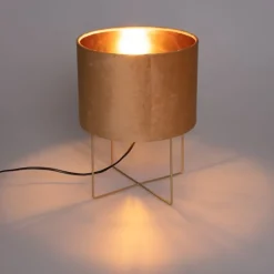 Moderne Tischlampe gelb mit Gold - Rosalina