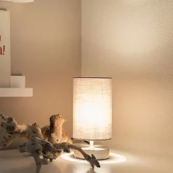 Moderne Tischlampe grau mit Stahl - Milo 2