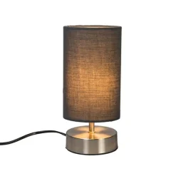 Moderne Tischlampe grau mit Stahl - Milo 2
