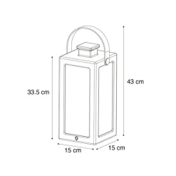 Moderne Tischlampe mit weißem Flammeneffekt, wiederaufladbar, IP44 – Stard