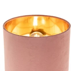 Moderne Tischlampe rosa mit Gold - Rosalina