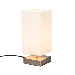Moderne Tischlampe weiß mit Stahl - Milo