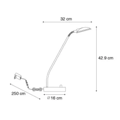 Moderne Tischleuchte aus Stahl inkl. LED - Eva